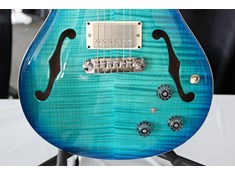 Closeup of the blue finish on this PRS Guitars.
