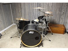 My setup in the band room. Or should I say basement? Only 2 toms needed usually.