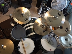 My cymbals from left to right: 14&quot; Sabian Paragon Hats, 16&quot; Meinl M-Series Fusion Crash, 20&quot; Meinl M-Series Fusion Ride, 18&quot; Meinl M-Series Fusion Crash Ride, 16&quot; Meinl MB10 China, 14&quot; Meinl Generation X China stacked on a 16&quot; Meinl Customs Classic Crash